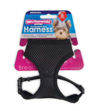 Ancol Viva Nylon Comfort Mesh Harness Black Large 53-74cm